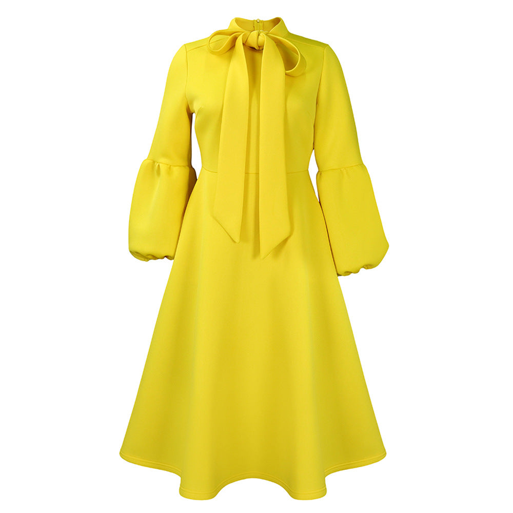 Women Dress High Waist Gown European and American Style Dress