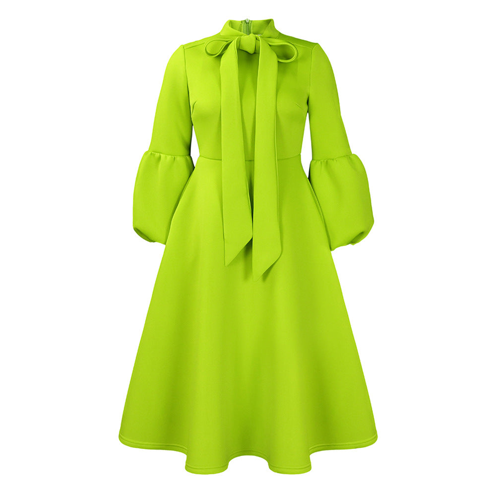 Women Dress High Waist Gown European and American Style Dress