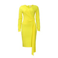 Women Dress Fashion plus Size V-neck Long-Sleeve Dress